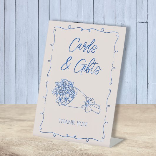 カードとギフトファーマーズマーケットブライダルシャワー 台座サイン