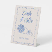 カードとギフトファーマーズマーケットブライダルシャワー 台座サイン (正面)