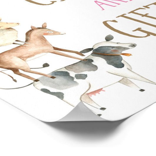 カードとギフトファームアニマルズバーンドガール誕生日 ポスター (角)