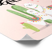 カードとギフトフィエスタラマ赤ちゃんシャワーのサイン ポスター (角)