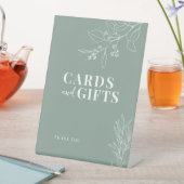 カードとギフトフローラセージ結婚グリーンのサイン 台座サイン (インサイチュ)