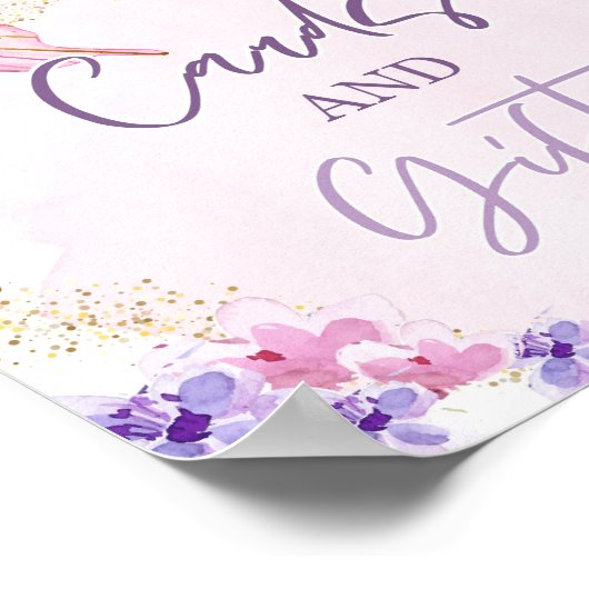 カードとギフトフローラバタフライガーデンピンクガール ポスター (角)