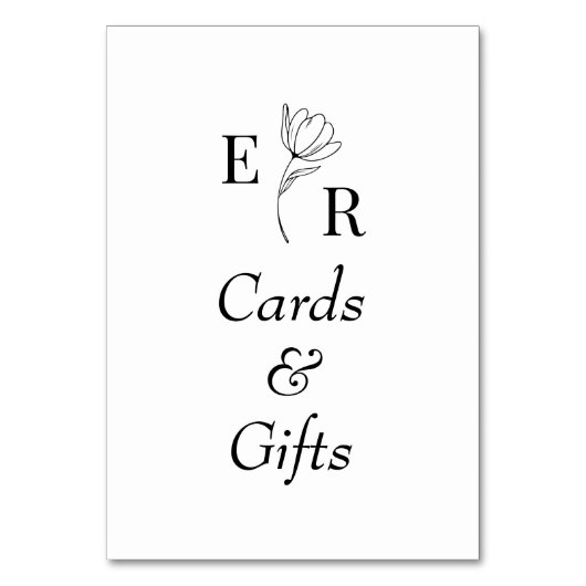 カードとギフトフローラモノグラム表記号 テーブルナンバー (裏面)