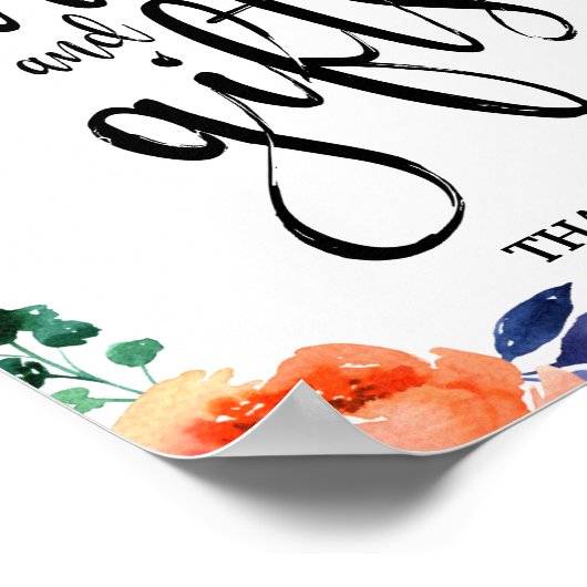 カードとギフトフローラ8結婚x10のサイン ポスター (角)