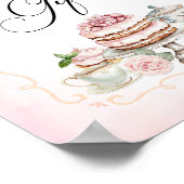 カードとギフトブライダルシャワーサイン – 紅茶パーティー ポスター (角)