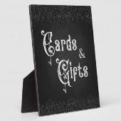 カードとギフトブラックレースゴシッ結婚クのテーブルサイン フォトプラーク (側面)