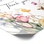 カードとギフトブルーワイルドフラワーブライダルシャワー ポスター (角)