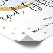 カードとギフトブルー金ゴールドムーンベビーシャワーテーブル ポスター (角)