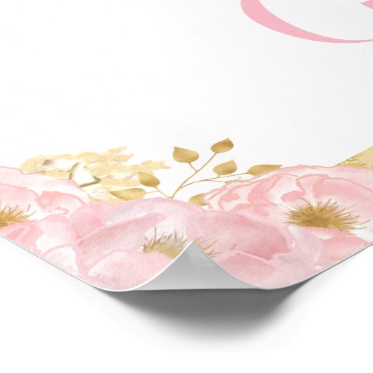 カードとギフトプリンセスベビーガール誕生日パーティー ポスター (角)