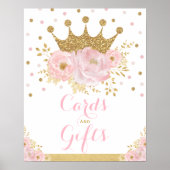 カードとギフトプリンセスベビーガール誕生日パーティー ポスター (正面)