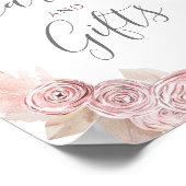 カードとギフトボヘミアンバニラピンクフローラ ポスター (角)