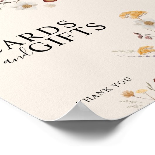 カードとギフトボホ山花結婚のサイン ポスター (角)