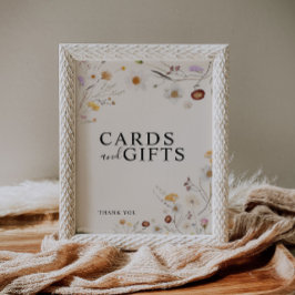 カードとギフトボホ山花結婚のサイン ポスター