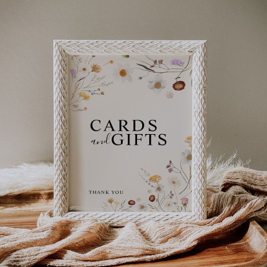 カードとギフトボホ山花結婚のサイン ポスター