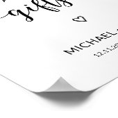 カードとギフトミニマルブライダルシャワー結婚ズ ポスター (角)