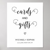 カードとギフトミニマルブライダルシャワー結婚ズ ポスター (正面)