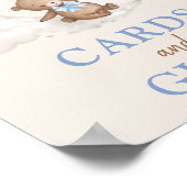 カードとギフトムーンテディベアブルーブラウン風船 ポスター (角)