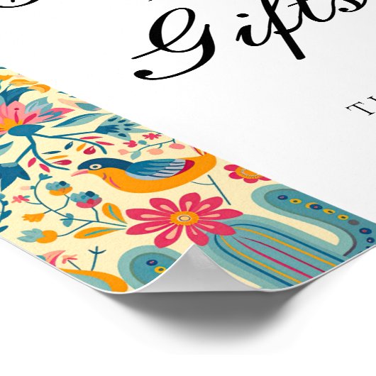 カードとギフトメキシコのフローラブライダルシャワー標識 ポスター (角)