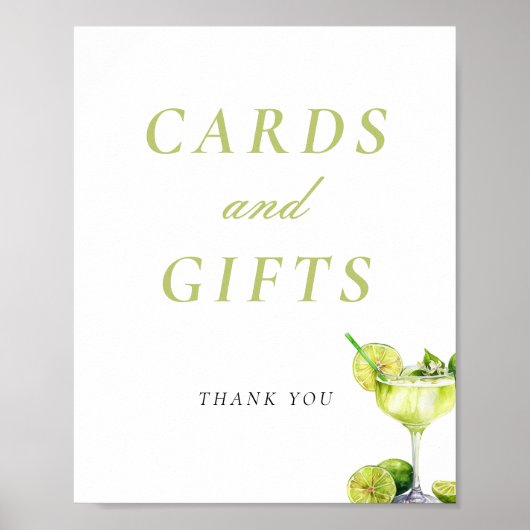 カードとギフトメキシコフェスタブライダルシャワー標識 ポスター (正面)