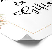 カードとギフトモダンバラ金ゴールド結婚フローラ ポスター (角)