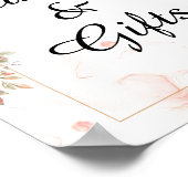 カードとギフトモダンバラ金ゴールド結婚フローラ ポスター (角)