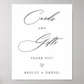 カードとギフトモダンミニマ結婚リストのポスター ポスター (正面)