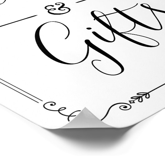 カードとギフトモダンヴィンテージウェディングシャワーデコール ポスター (角)