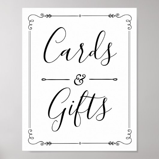 カードとギフトモダンヴィンテージウェディングシャワーデコール ポスター (正面)