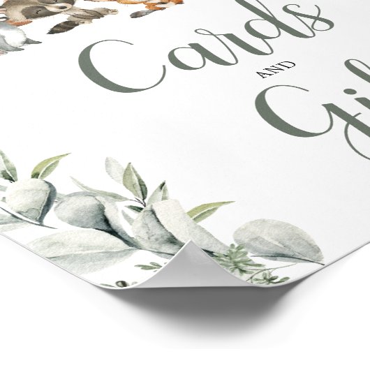 カードとギフトユーカリ植木地の赤ん坊の動物 ポスター (角)