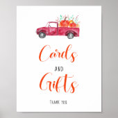 カードとギフトリトルカボチャ赤ちゃんシャワー秋 ポスター (正面)