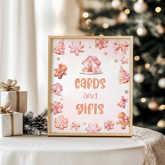 カードとギフトリトルクッキークリスマス誕生日 ポスター