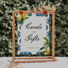 カードとギフトレモンポジターノブライダルシャワーサイン ポスター