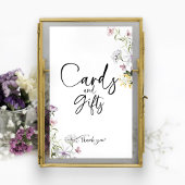 カードとギフトワイルドフラワーのブライダルシャワーサイン ポスター