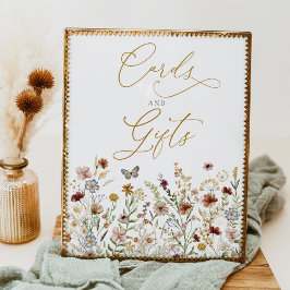 カードとギフトワイルドフラワーガーデンフラワーサイン ポスター