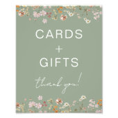 カードとギフトワイルドフラワーセージ緑の赤ちゃんシャワー フォトプリント            (正面)