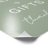 カードとギフトワイルドフラワーセージ緑の赤ちゃんシャワー フォトプリント (角)