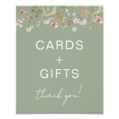 カードとギフトワイルドフラワーセージ緑の赤ちゃんシャワー フォトプリント (正面)