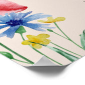 カードとギフトワイルドフラワーチャームブライダルシャワー ポスター (角)