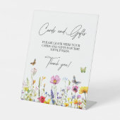 カードとギフトワイルドフラワーチョウ結婚ズ 台座サイン (正面)