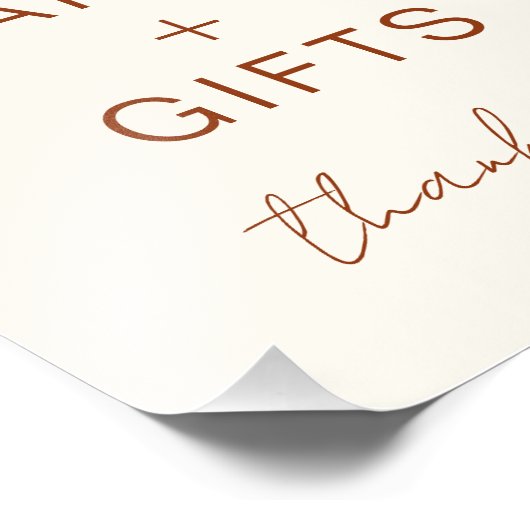 カードとギフトワイルドフラワーテラコッタベビーシャワー フォトプリント (角)