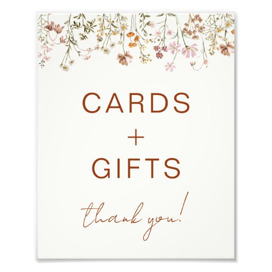 カードとギフトワイルドフラワーテラコッタベビーシャワー フォトプリント (正面)