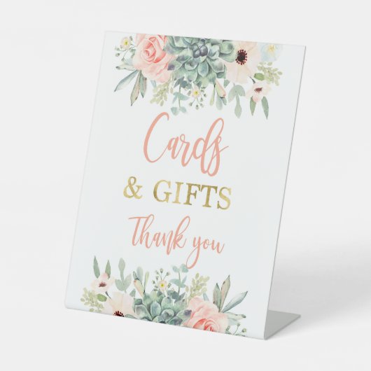 カードとギフト多肉植物 台座サイン (正面)