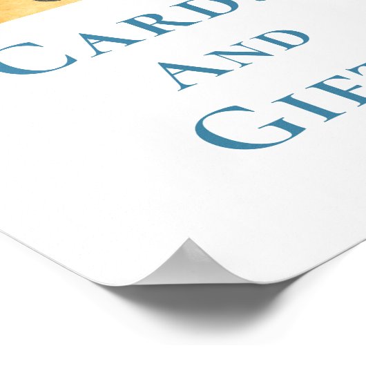 カードとギフト太陽をテーマにした赤ちゃんシャワーのサイン ポスター (角)