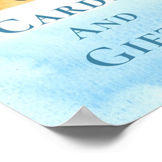 カードとギフト太陽をテーマにした赤ちゃんシャワーのサイン ポスター (角)