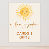 カードとギフト太陽をテーマにした赤ちゃんシャワーのサイン ポスター