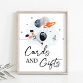 カードとギフト宇宙パーティー宇宙飛行士ボーイサイン ポスター