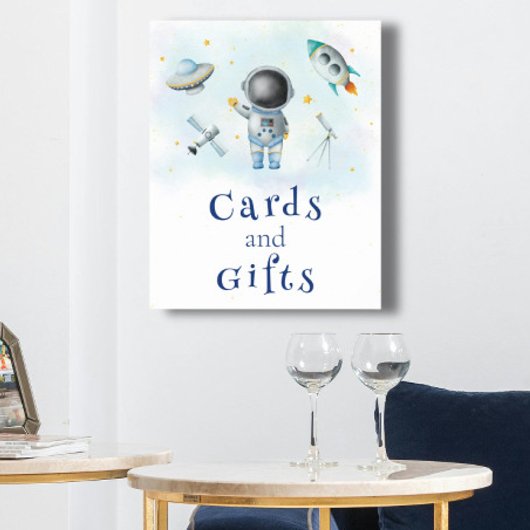 カードとギフト宇宙宇宙飛行士ボーロケットの星 ポスター