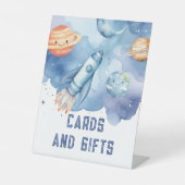 カードとギフト宇宙惑星の誕生日パーティー 台座サイン (正面)