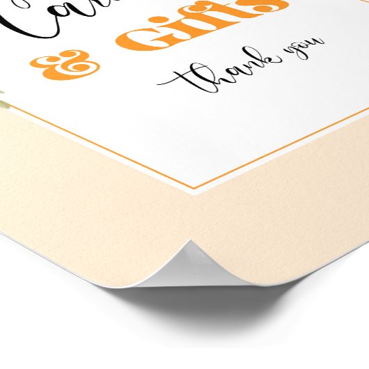 カードとギフト小さなかわいこちゃんオレンジの誕生日 ポスター (角)