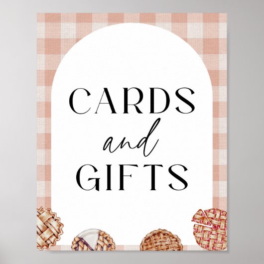 カードとギフト小さなかわいこちゃんパイ赤ちゃんシャワーパーティー ポスター (正面)